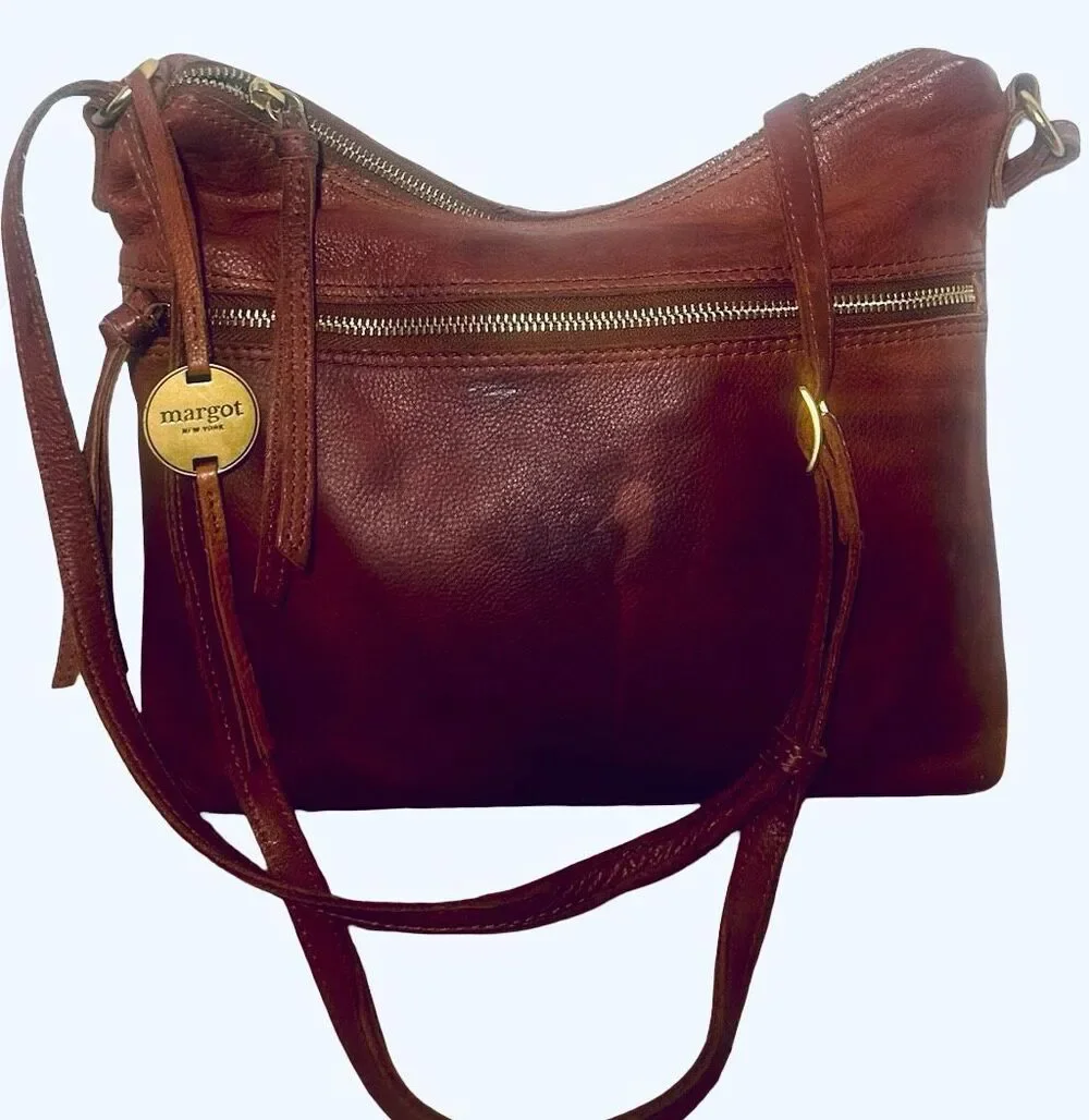 Margot NY Mary Scoop Double Zip Shoulder Bag